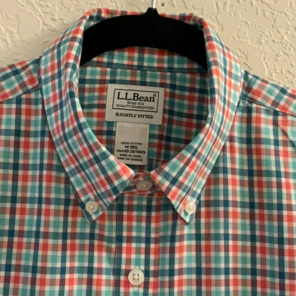 L.L.Bean - Shirt - Multi Plaid - Men’s Size M Reg Slightly Fitted - 100% Cotton - Picture 4 of 11